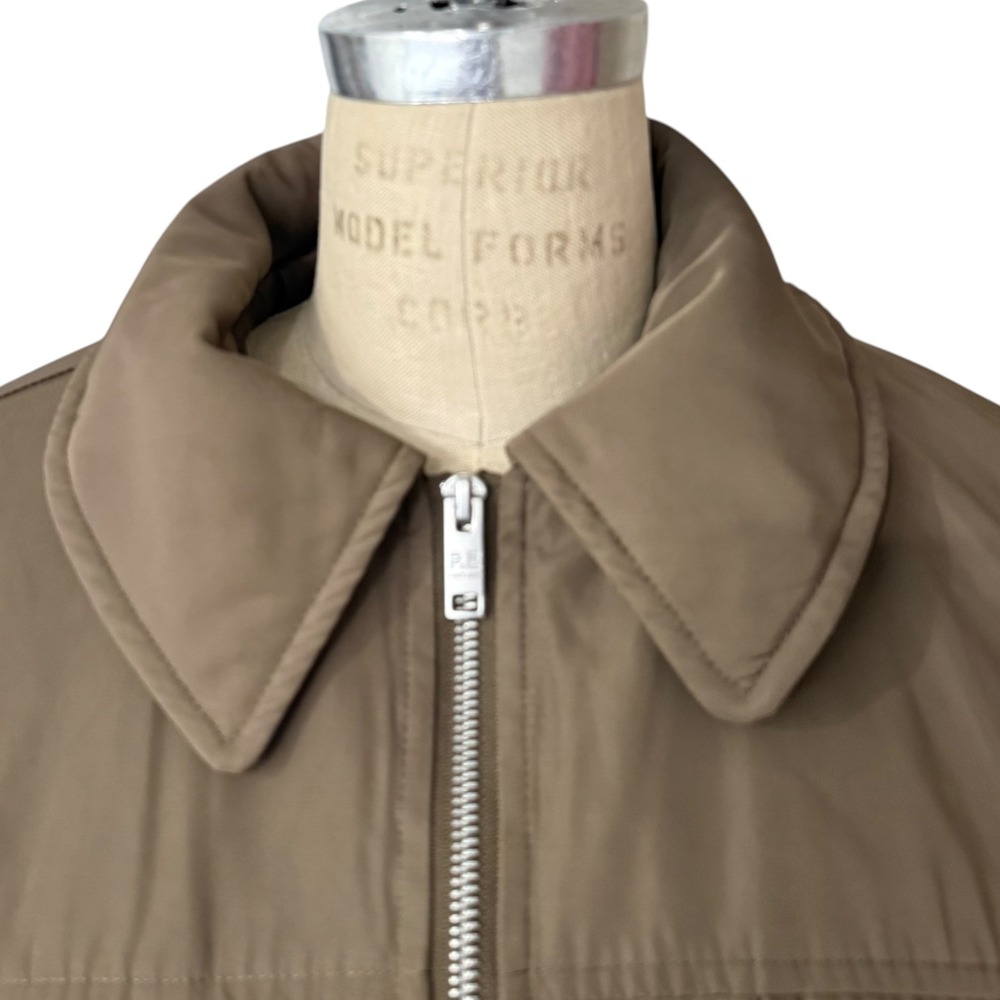 PE Nation Pursuit Bomber Jacket Womens S Walnut Brown Cropped Zip Up Logo - Picture 3 of 10